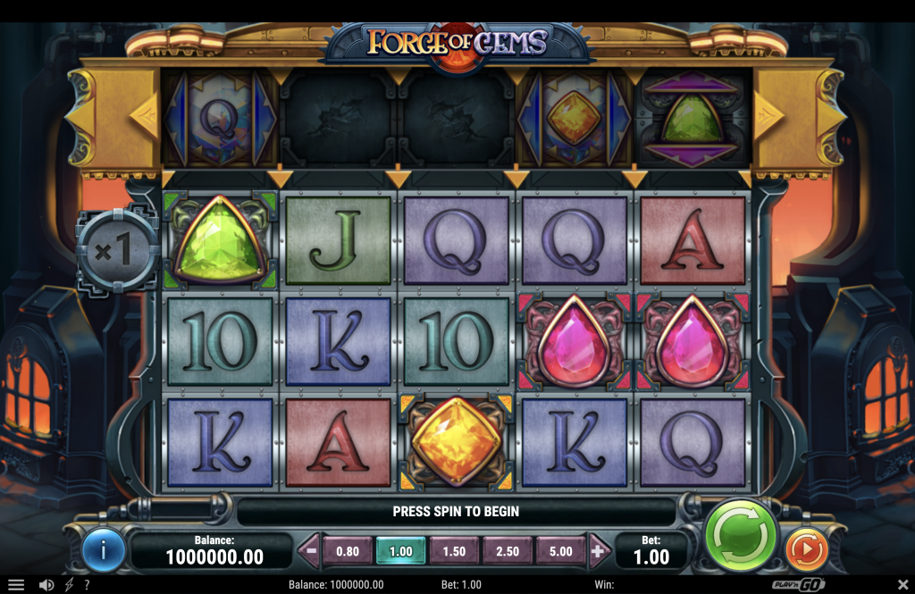 Grille de départ de Forge of Gems de Play’n GO