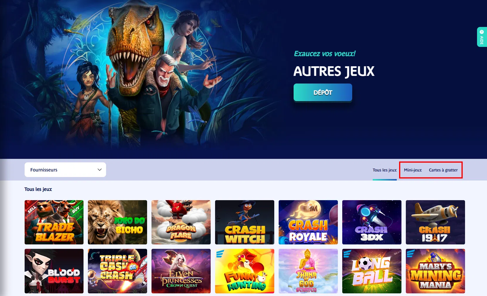 autres jeux sur prince ali casino