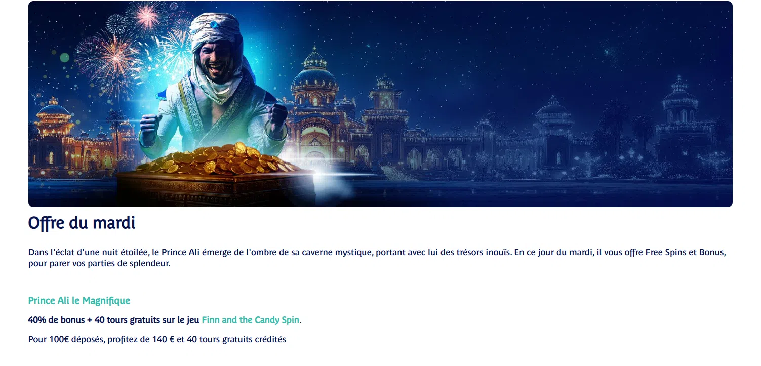 bonus du mardi prince ali casino