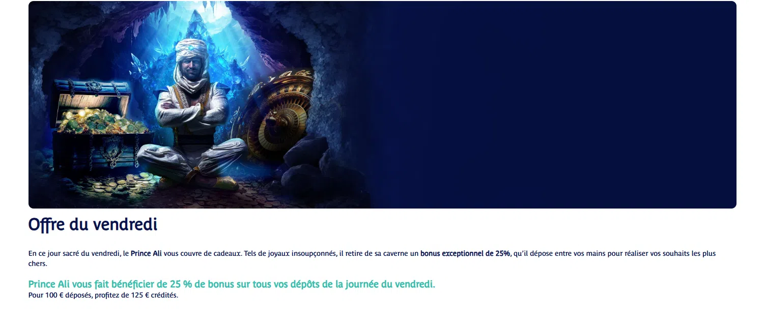 bonus du vendredi prince ali casino