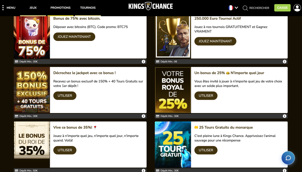 promotions kings chance casino