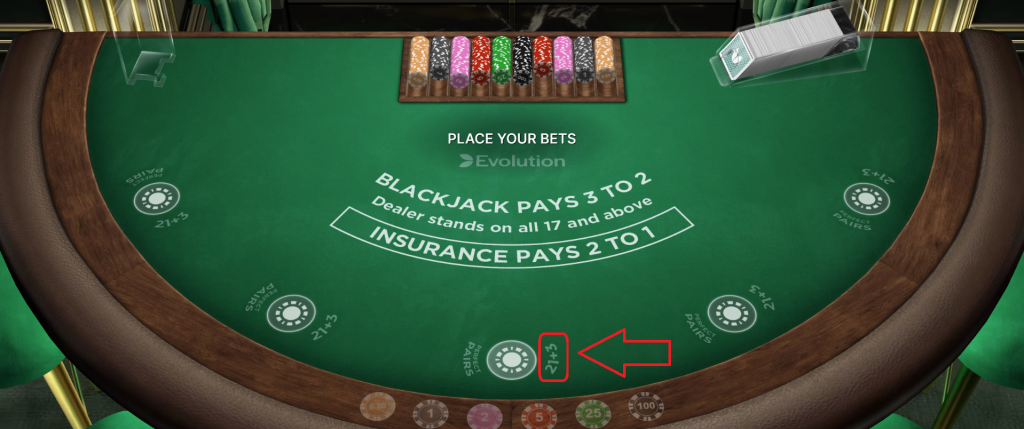 21+3 est un side bet au blackjack