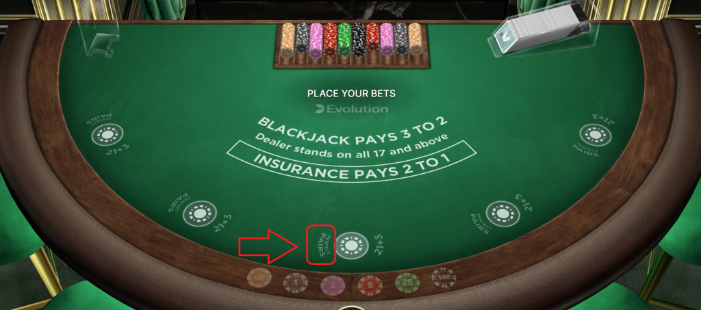 La perfect pairs est également une mise sur le côté au blackjack, article règles du blackjack