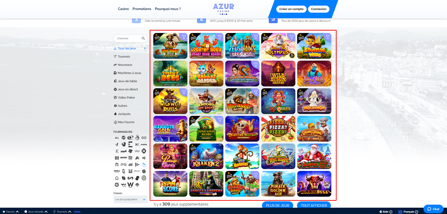 Azur Casino est un casino en ligne qui vous permettra de jouer à des milliers de machines à sous différentes