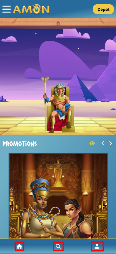 Amon Casino version mobile icone