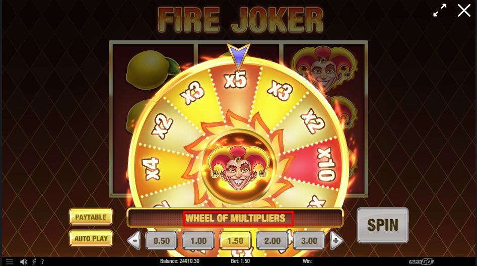 Machine à sous 3 rouleaux : Fire Joker Play'n GO