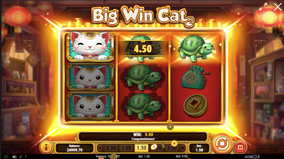 Machine à sous 3 rouleaux : Big Win Cat