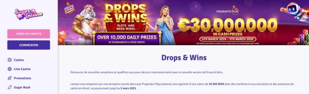 drops & wins sugar casino