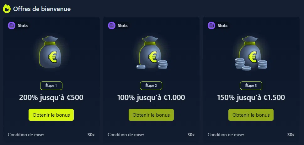 bonus de bienvenue casino
