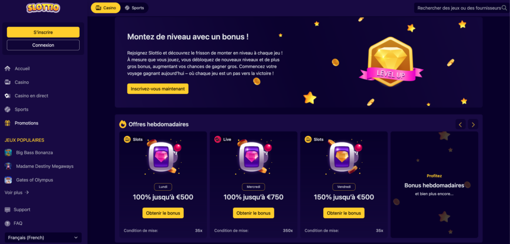 bonus du mercredi slottio