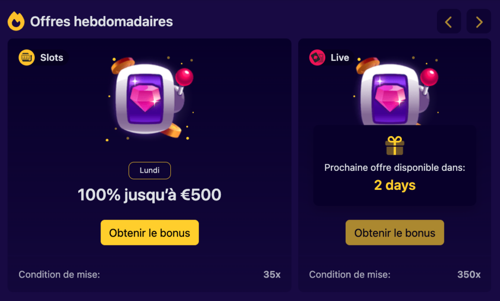 bonus du lundi slottio