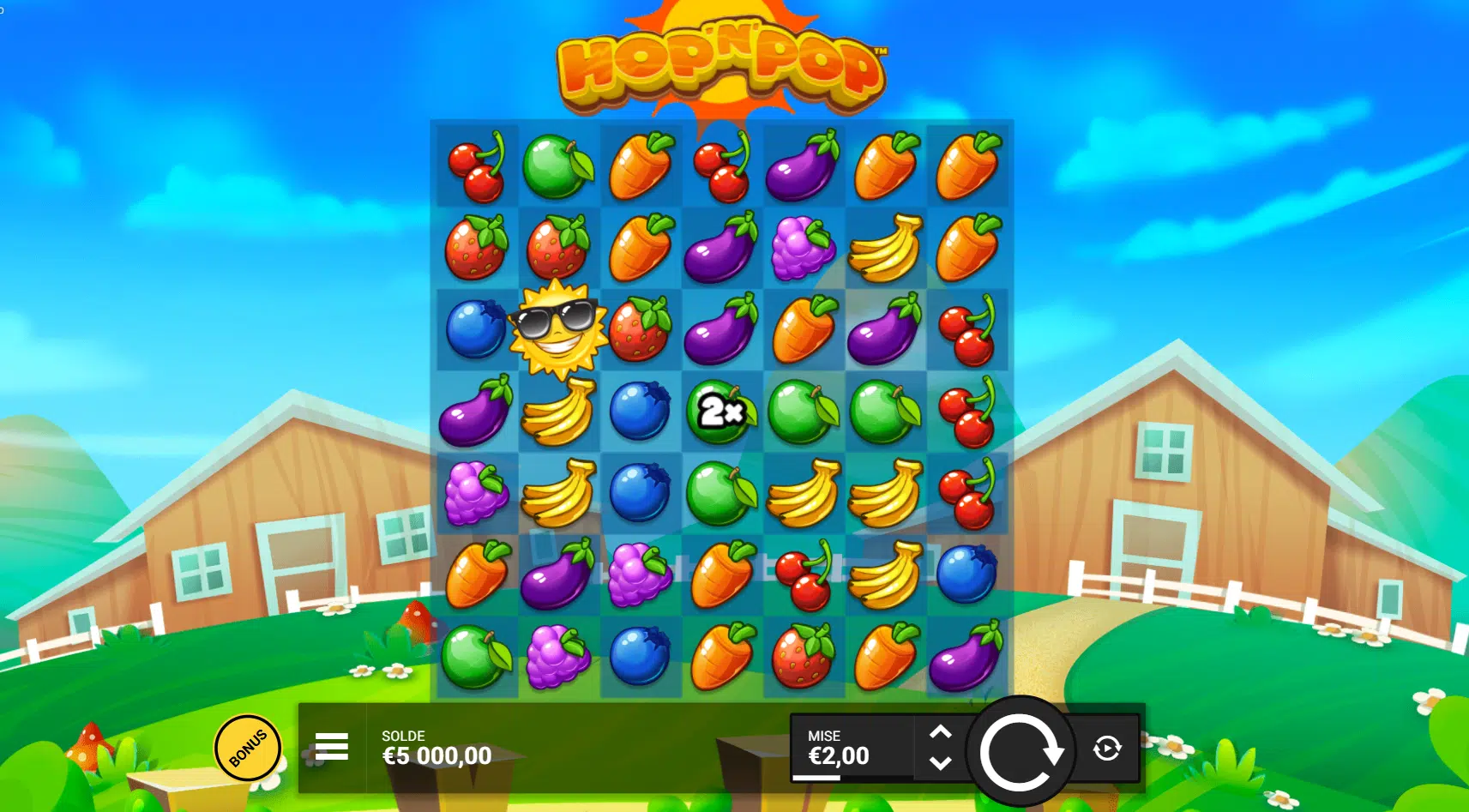 Hop'n'Pop est une machine à sous très volatile d'Hacksaw Gaming 