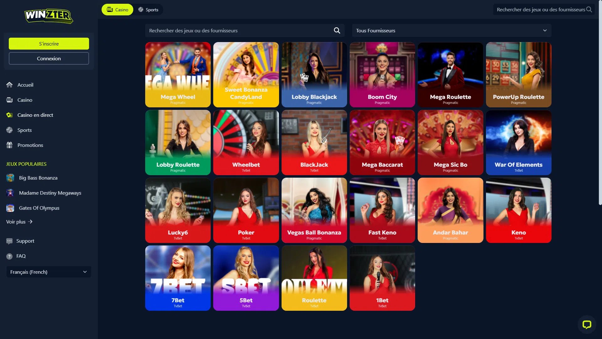 live casino winzter