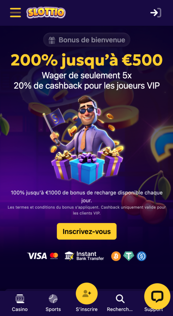 slottio sur mobile
