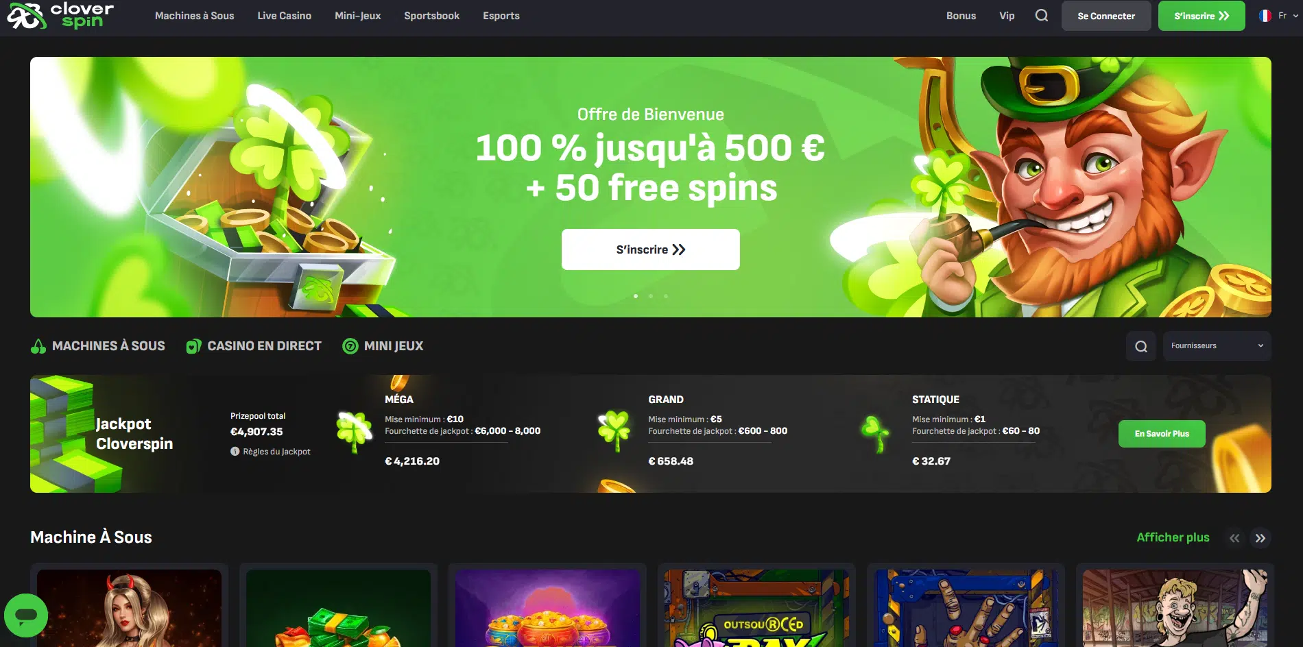 Cloverspin propose également les machines à sous de Quickspin