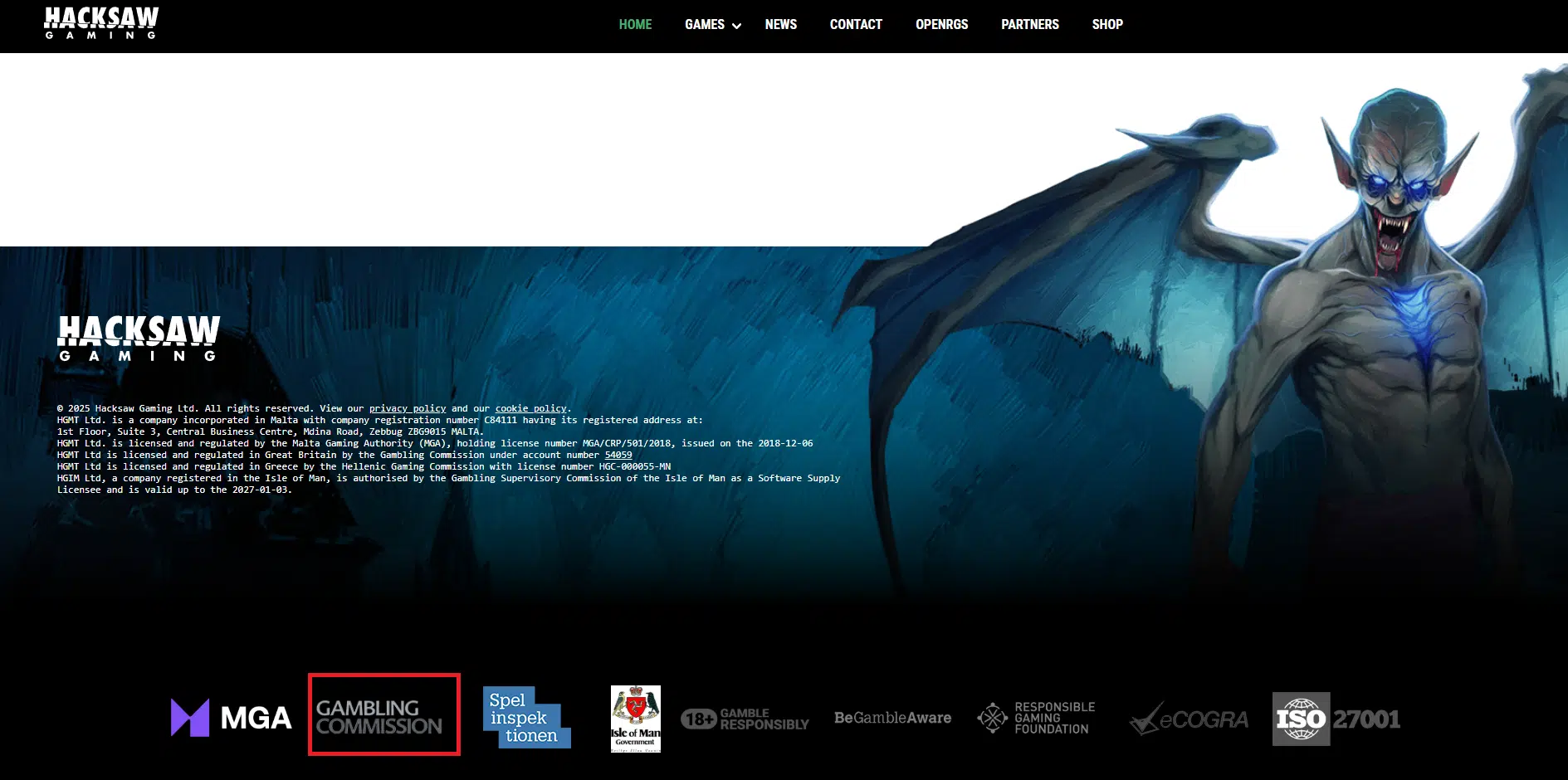 Hacksaw Gaming dispose d'une licence UKGC