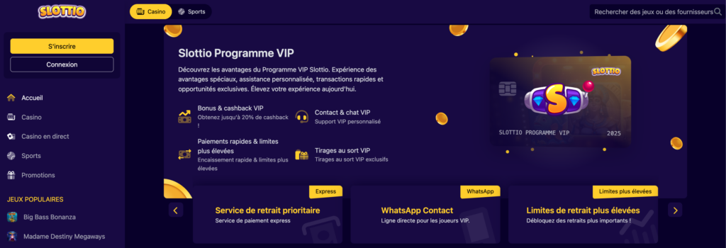 programme vip slottio