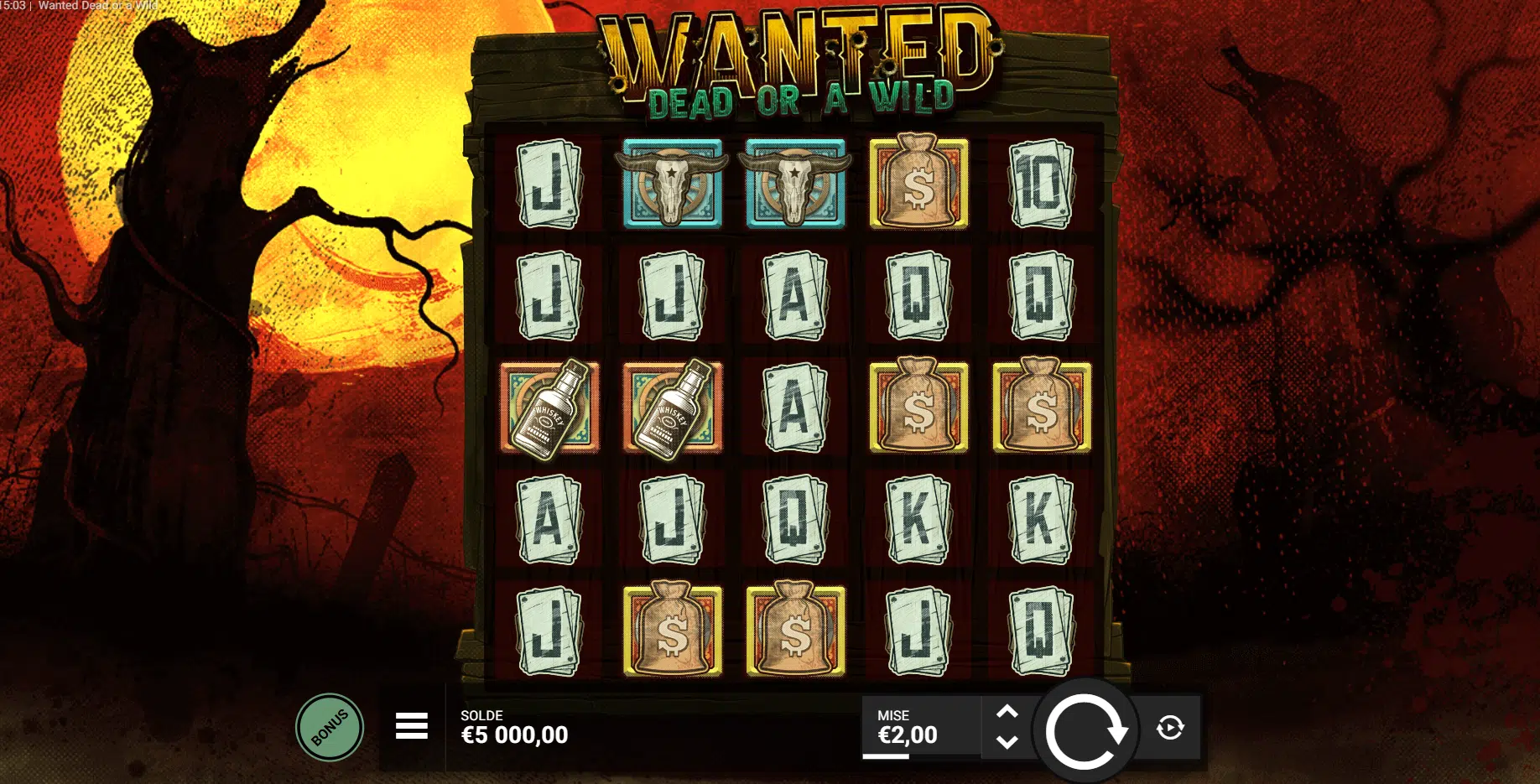 Wanted Dead or a Wild machine à sous d'Hacksaw Gaming