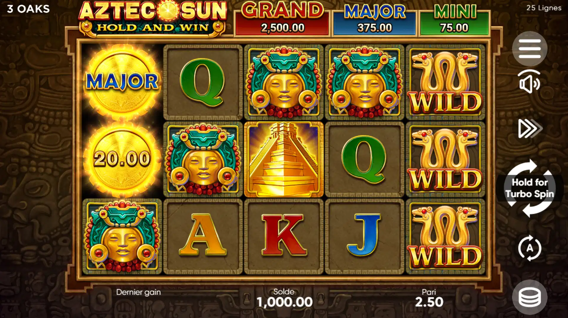 Aztec Sun est une machine à sous de Booongo 