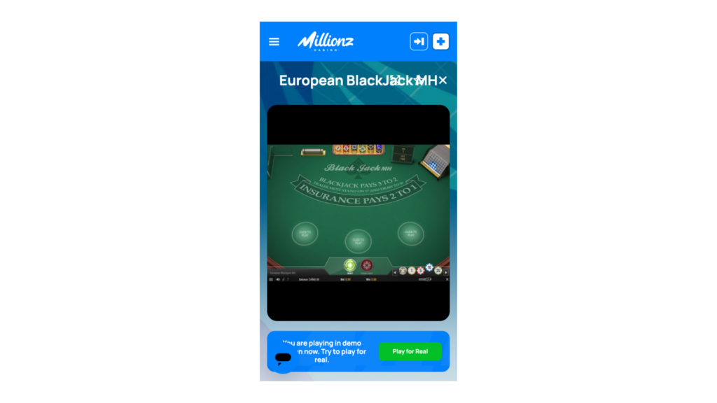 Blackjack sur mobile