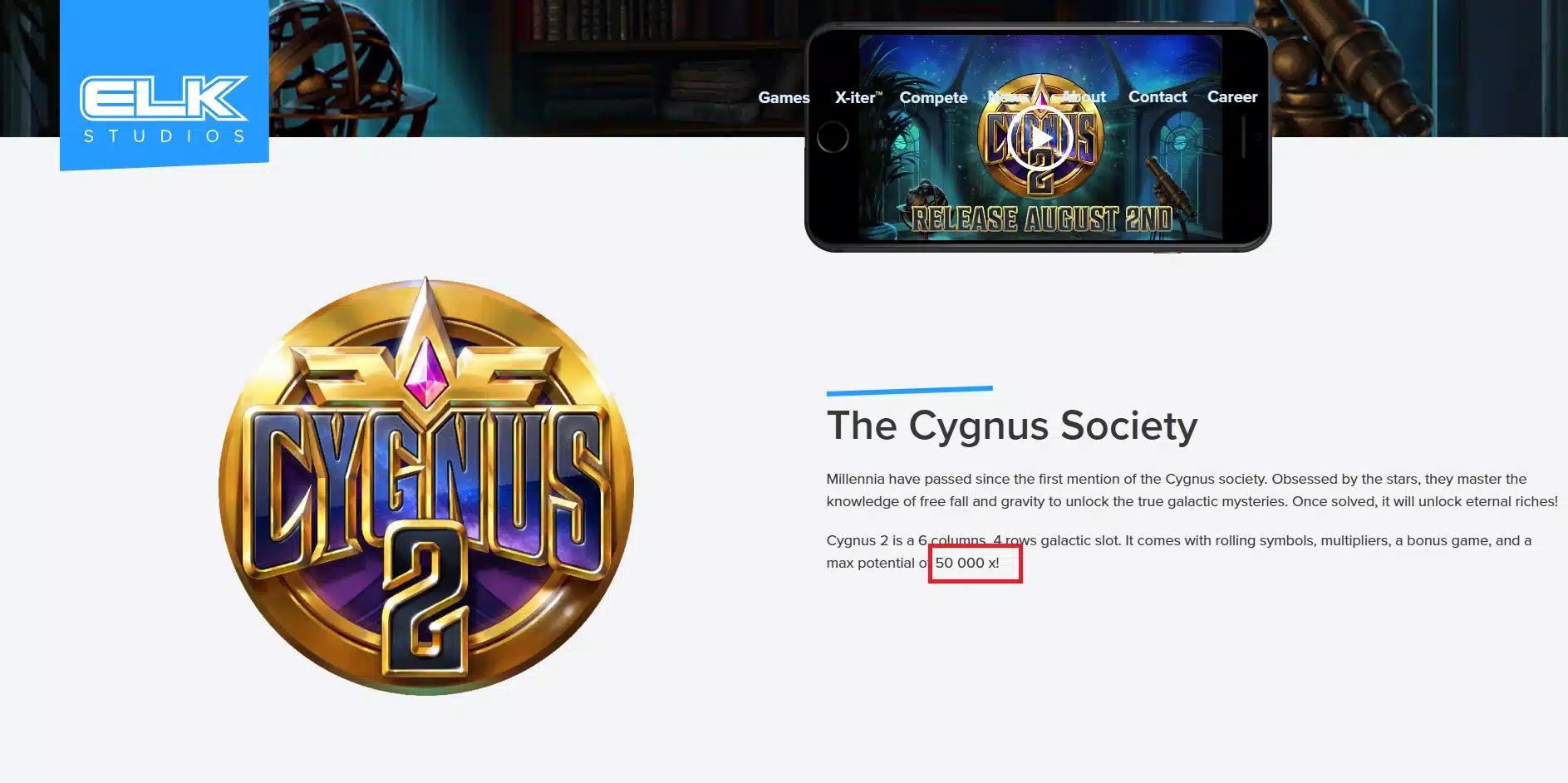 Max win Cygnus 2 de 50 000 fois votre mise de départ