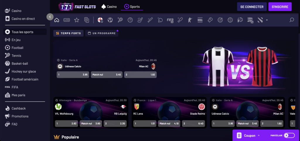 fast slots paris sportifs