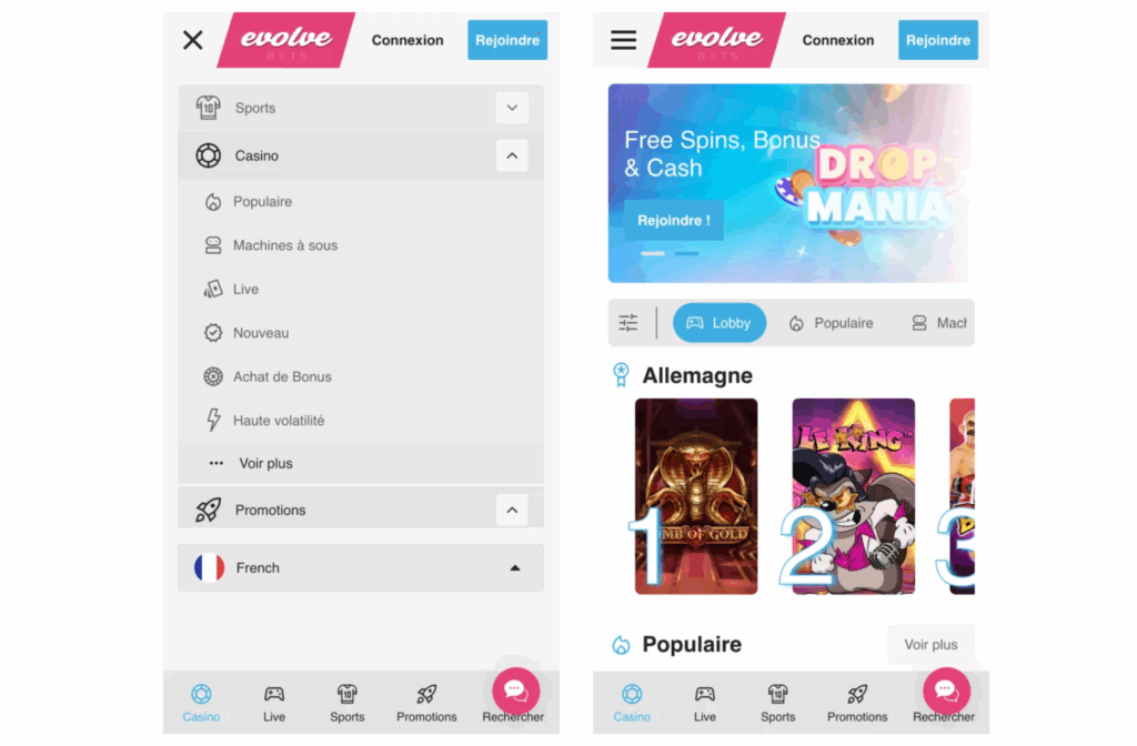 evolvebets mobile