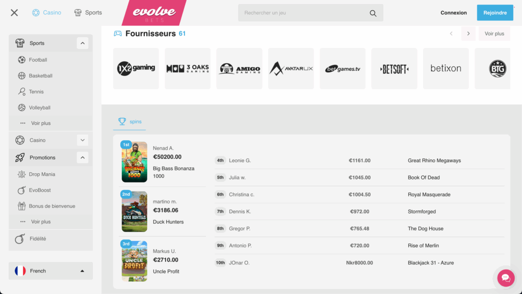 homepage evolvebets