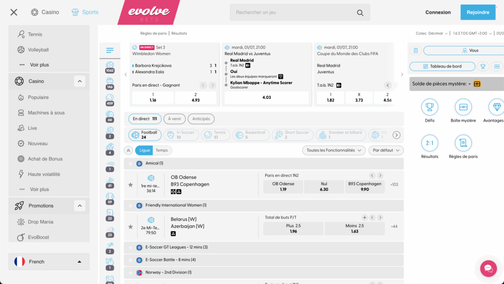 paris sportifs evolvebets