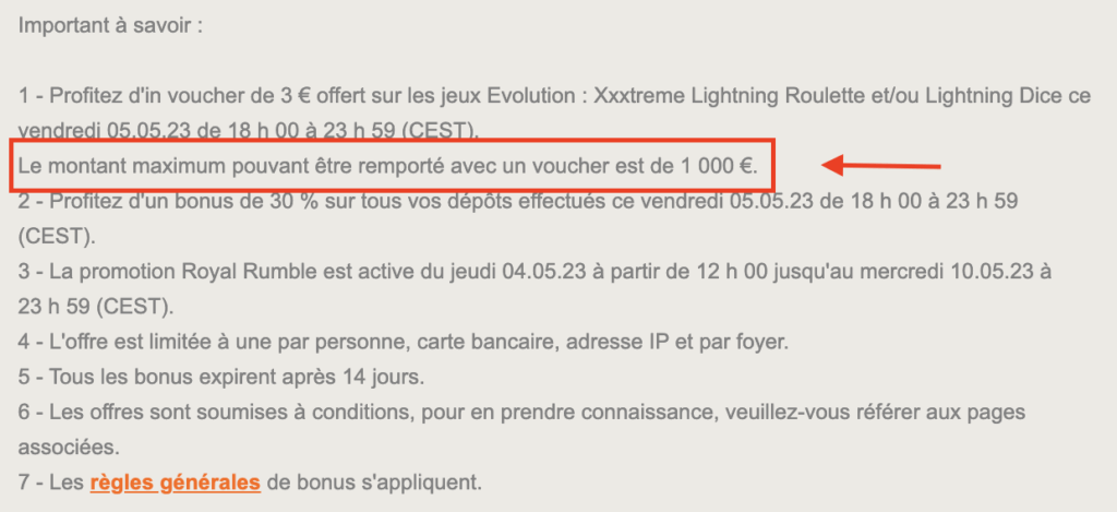 Gain maximal roulette en ligne