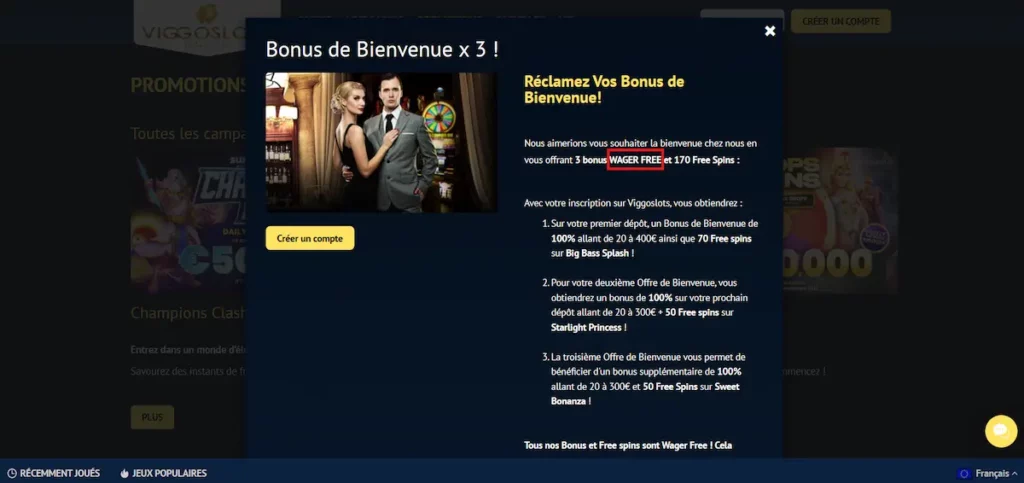 Viggoslots offre sans wager