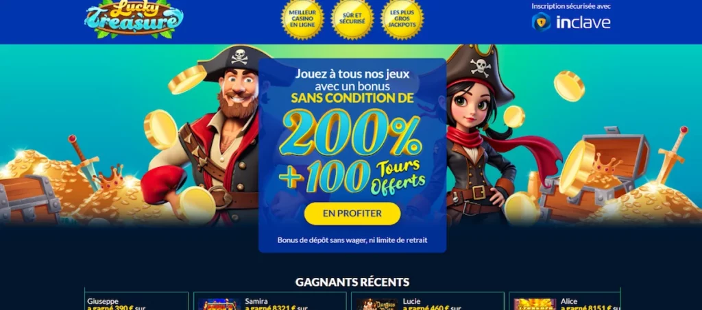 Lucky Treasure Casino bonus sans wager
