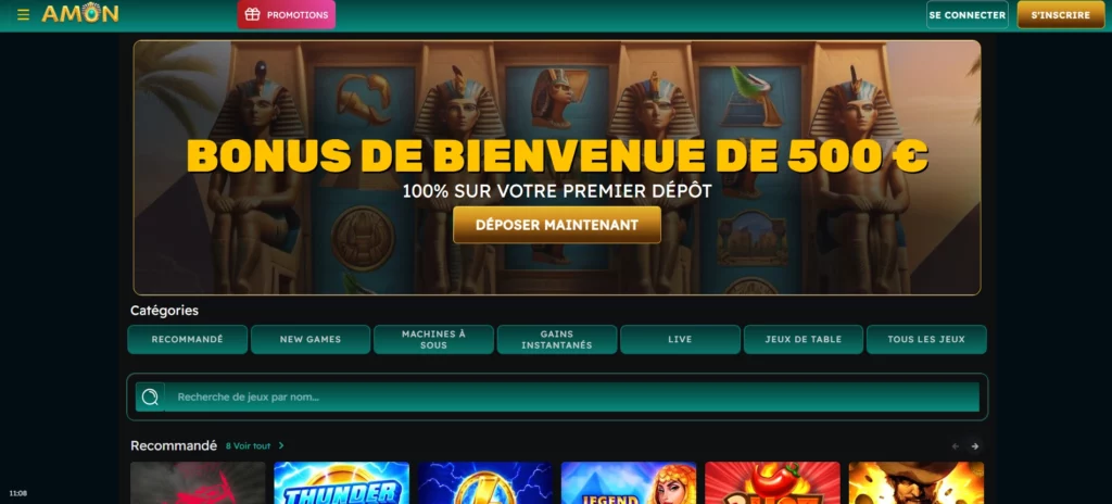Amon Casino dépôt minimum 10 euros