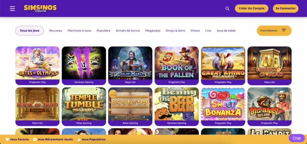 Simsino casino sans wager