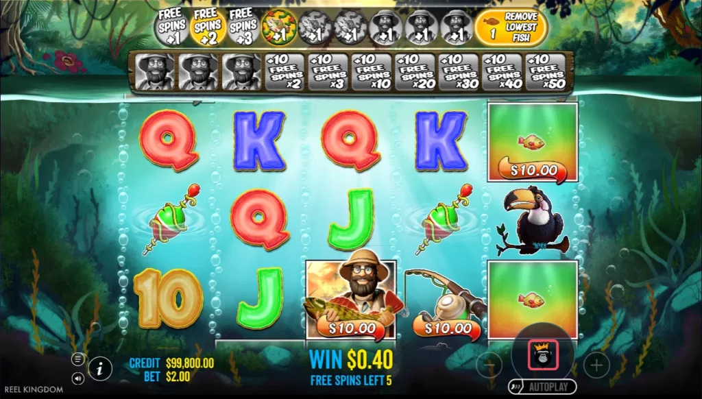 Machine à sous Big Bass Amazon Xtreme : tours