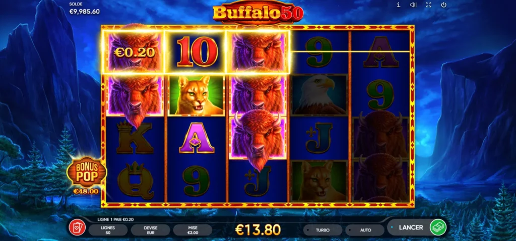 Machine à sous Buffalo 50 : règles