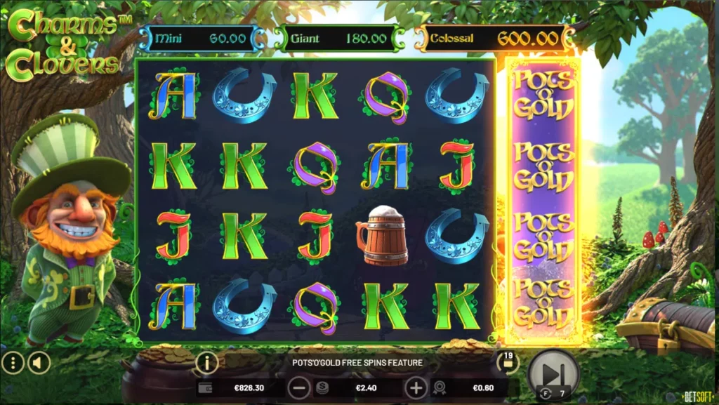Machine à sous Charms and Clovers : jackpot