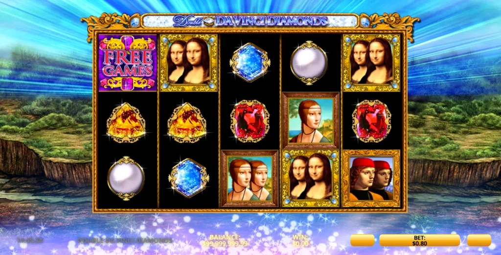 Machine à sous Double Da Vinci Diamonds : graphisme