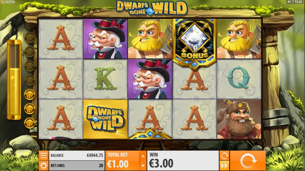 Machine à sous Dwarfs Gone Wild : graphisme