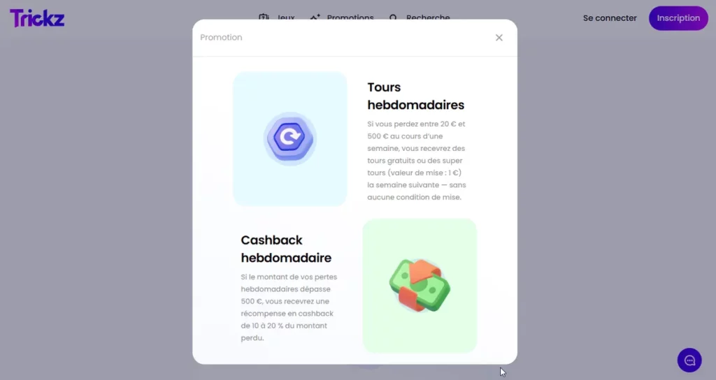 Cashback sur Trickz